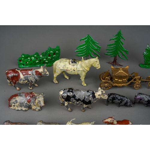 448 - Large collection of die cast cold painted Britain's and similar led farm animal figures ,together wi... 