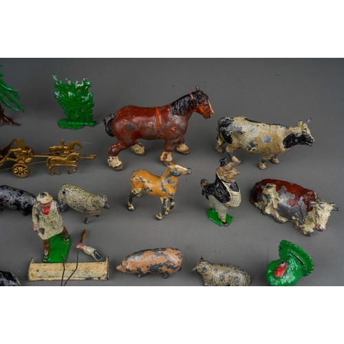 448 - Large collection of die cast cold painted Britain's and similar led farm animal figures ,together wi... 