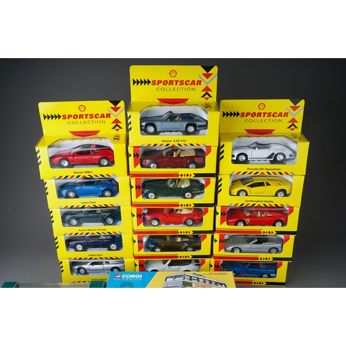 450 - Assorted die cast model cars to include a collection of boxed Shell Sportscar Collection (16); Corgi... 