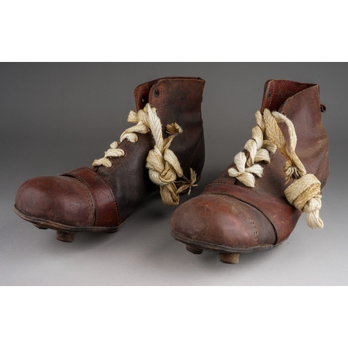 454 - Early 1900s studded leather Football Boots