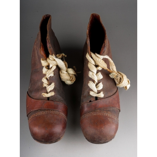 454 - Early 1900s studded leather Football Boots