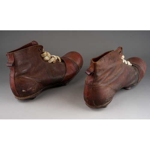 454 - Early 1900s studded leather Football Boots