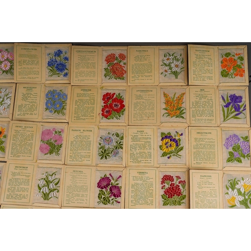 461 - Approx 60 vintage Kensitas silk Flower cigarette cards first series (60)