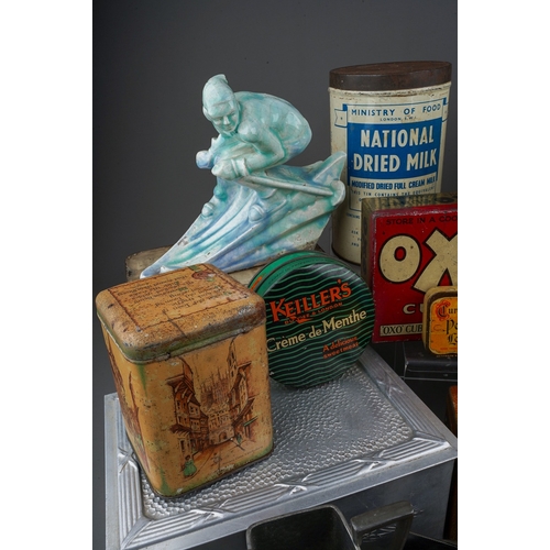 470 - Assorted collection of vintage tins including WWII interest  to include: three Ministry of Food issu... 