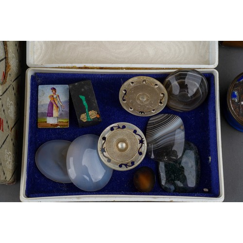 476 - A small collection of curios/collectables to include miniature porcelain hand painted panel of a lad... 