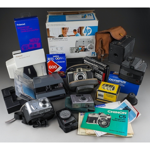 482 - A collection of film and digital camera equipment including Polaroid Spectra 2, 600 polaroid film an... 