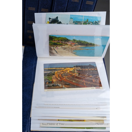 488 - Postcards, twelve albums containing a collection of saucy and holiday postcards, approximately two h... 