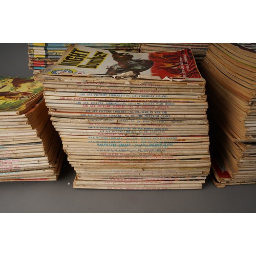 510 - Assorted box of vintage war comics and others to incluede: Lion Picture Library (The Devil to Pay), ... 