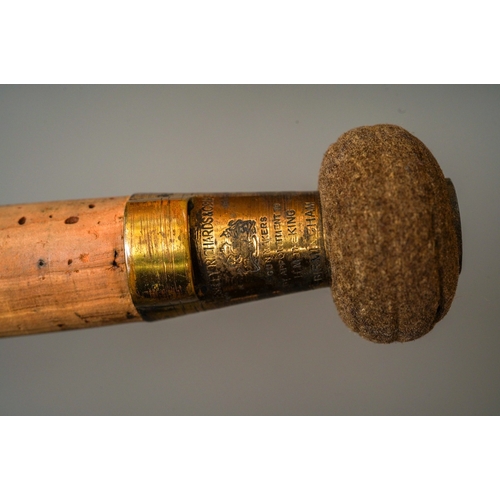 534 - An early 20th Century Wesley Richards brass bound spilt cane three piece fly fishing rod, approx 10f... 