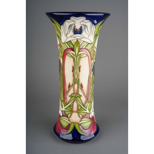 588 - A boxed Moorcroft limited edition Fountains Abbey pattern flared rim conical vase, designed by Phili... 