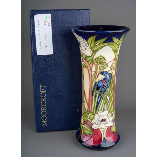 588 - A boxed Moorcroft limited edition Fountains Abbey pattern flared rim conical vase, designed by Phili... 