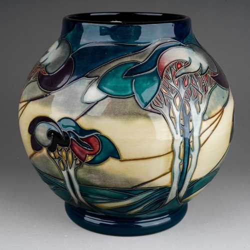 596 - A boxed Moorcroft pottery limited edition globular vase decorated in Vale De Luna design by Nicola S... 