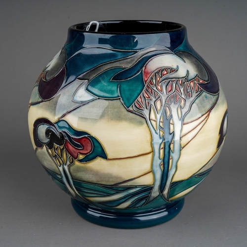 596 - A boxed Moorcroft pottery limited edition globular vase decorated in Vale De Luna design by Nicola S... 