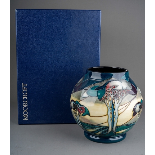 596 - A boxed Moorcroft pottery limited edition globular vase decorated in Vale De Luna design by Nicola S... 