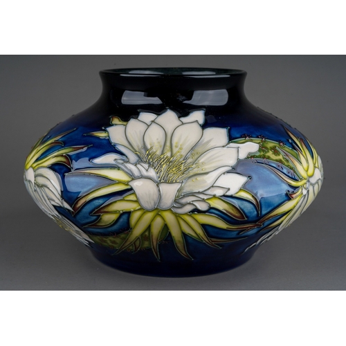 597 - A Moorcroft pottery Collectors Club squat baluster vase in Queen of the night design by Anji Davenpo... 