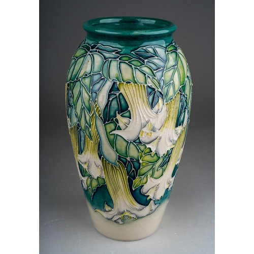 616 - A Moorcroft pottery Collectors Club baluster vase decorated in Angels Trumpets design by Anji Davenp... 