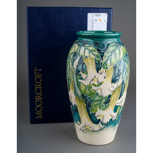 616 - A Moorcroft pottery Collectors Club baluster vase decorated in Angels Trumpets design by Anji Davenp... 