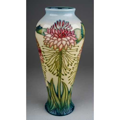 621 - A boxed Moorcroft pottery limited edition inverted baluster vase in the Cleome design by Sian Leeper... 