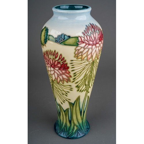 621 - A boxed Moorcroft pottery limited edition inverted baluster vase in the Cleome design by Sian Leeper... 