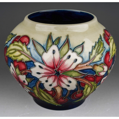 627 - A boxed Moorcroft Collectors Club limited edition squat baluster vase decorated in the Kanzan Festiv... 