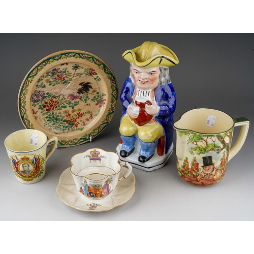 636 - A collection of ceramics to include: Staffordshire character Toby jug and cover; Foley China Royal C... 