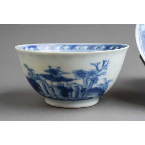 638 - A Chinese Nanking cargo blue and white tea bowl and saucer, with Christies lot labels (2) 

Provenan... 