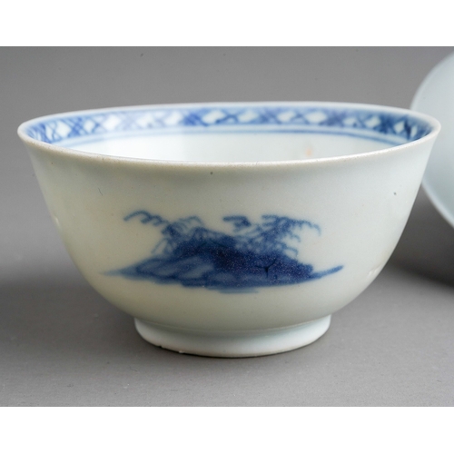 638 - A Chinese Nanking cargo blue and white tea bowl and saucer, with Christies lot labels (2) 

Provenan... 