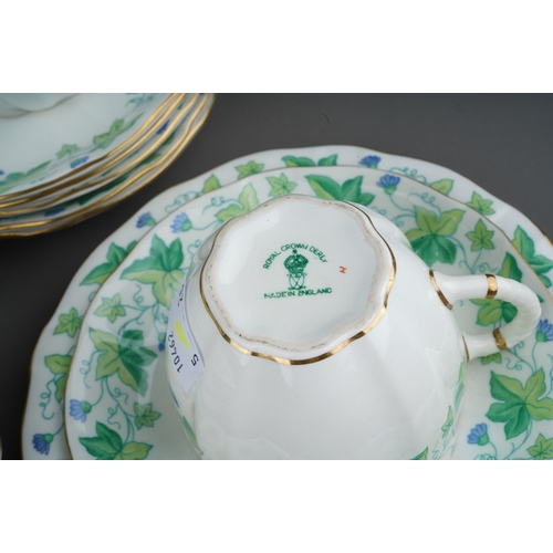 647 - A Royal Crown Derby Medway pattern twenty five piece tea set for six settings, comprising six cups, ... 