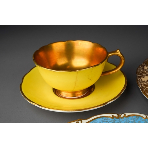 668 - Assorted early 20th Century Paragon mainly double warrant china to include: Yellow and gilt 56591/3 ... 