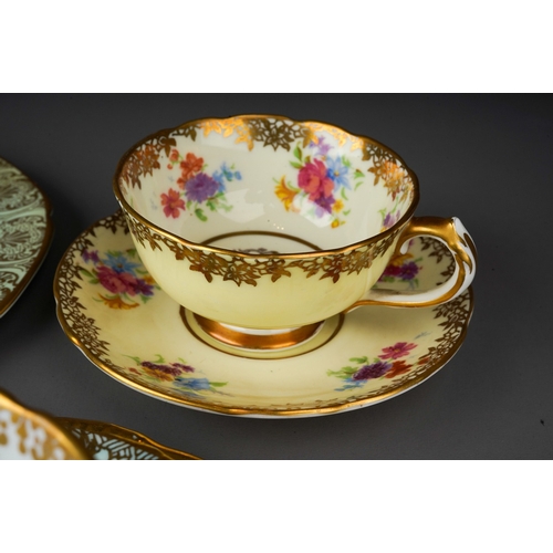 668 - Assorted early 20th Century Paragon mainly double warrant china to include: Yellow and gilt 56591/3 ... 