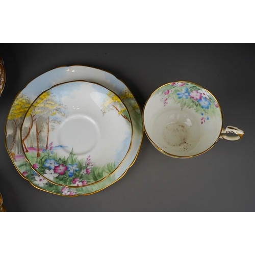 674 - A collection of Paragon china bowl cups and saucers to include: 
1. Queen Mary Warrant Daffodil brea... 