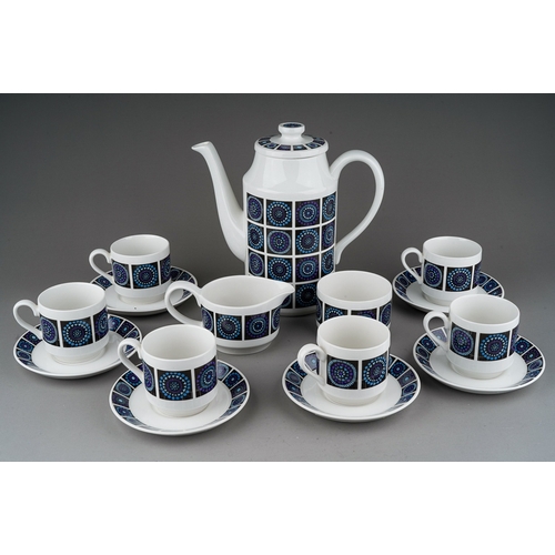 687 - A Midwinter Madeira pattern fifteen piece coffee set, comprising coffee pot and cover, cream jug, su... 