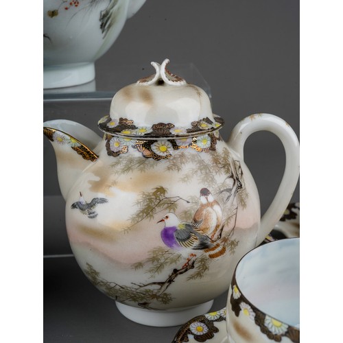 692 - An early 20th Century Japanese Noritake style eggshell porcelain tea set including teapot, hot water... 