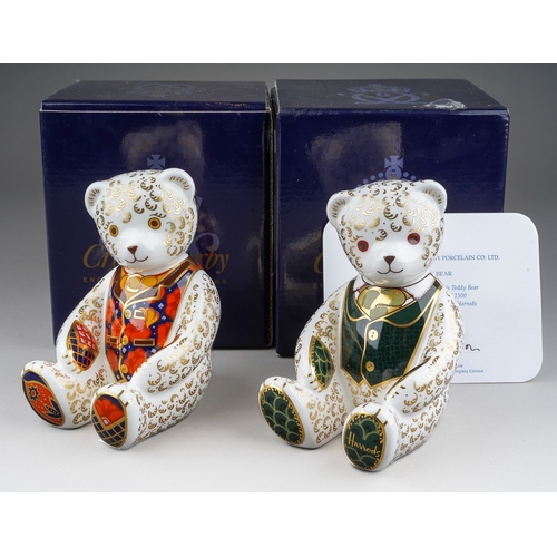 697 - Two boxed Royal Crown Derby Teddy Bear paperweights, comprising a limited edition Harrods commission... 