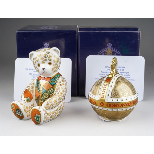 699 - Two boxed Royal Crown Derby limited edition paperweights, comprising 'The Regal Goldie Bear', no.952... 