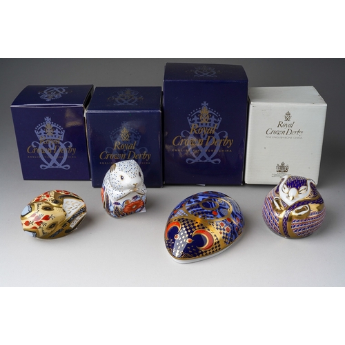 718 - Four boxed Royal Crown Derby mouse paperweights, comprising Computer Mouse, Dormouse, Country Mouse ... 