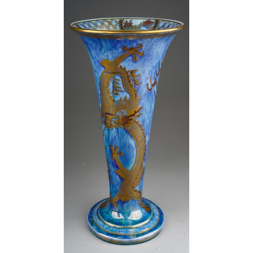 727 - Wedgwood Fairyland Celestial Dragon Trumpet vase, marked to base, approx. 24.5 cm tall