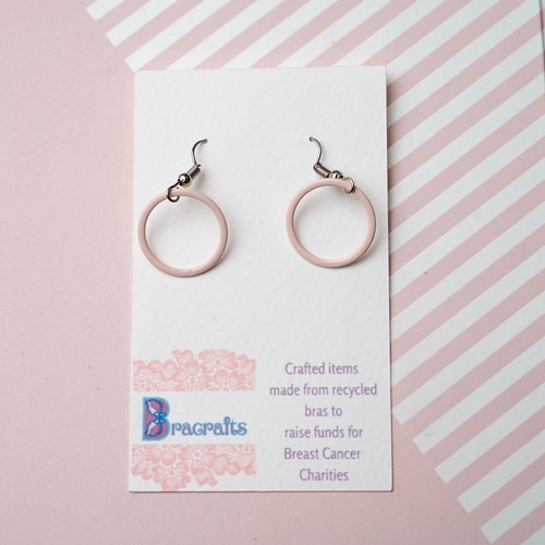 731 - A pair of Earrings made from the bra strap rings from Lisa Snowdon’s peach bra and silver metal find... 