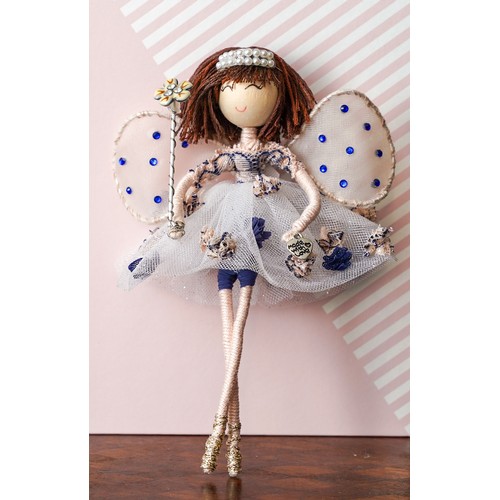 747 - A Fairy made from the fabric from Lorraine Kelly’s bra & additional materials. Approx size H 16 cm x... 