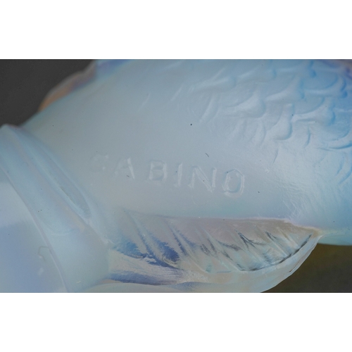 801 - Paperweights: a Sabino opalescent glass carp, signed to base and two further Sabino style opalescent... 