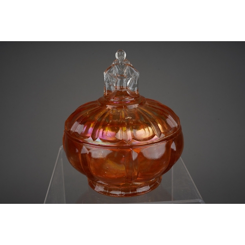 833 - Fourteen pieces of early 20th century American and English pressed and Carnival glass including Sowe... 