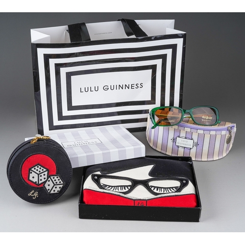 850 - Lulu Guinness; a pair of Green Tura sunglasses in original case (af, glassed with damaged package, g... 