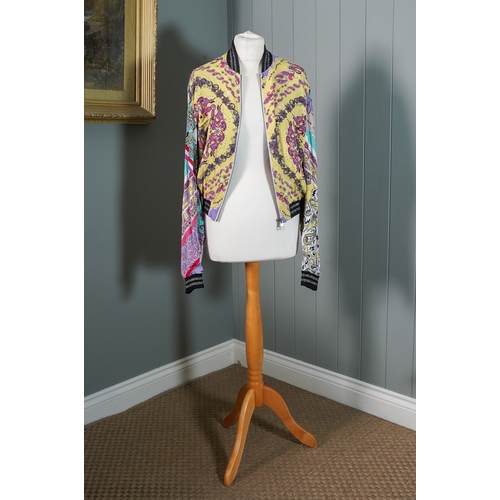 861 - Robert Cavalli: a Just Cavalli Blouson Jacket, paisley style pattern on yellow ground, size 40 toget... 