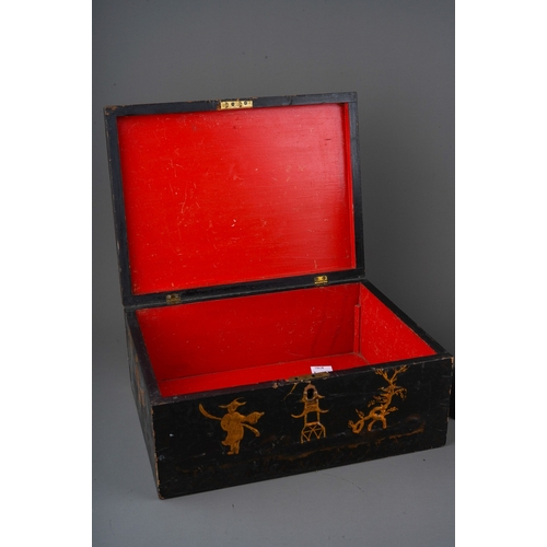 878 - An Asian vari wood marquetry jewellery cabinet, six drawer compartment over two short and long long ... 