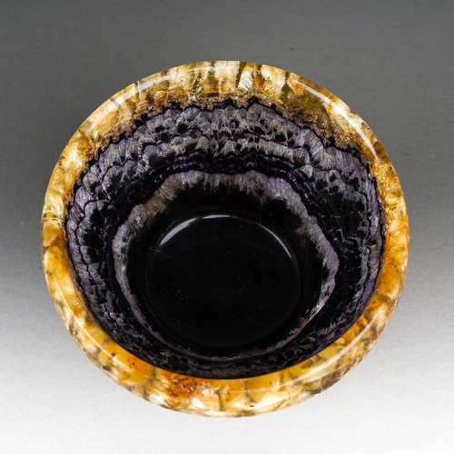 881 - A Derbyshire Blue John ogee shaped small bowl, approx 7cm diam x 5.5cm high