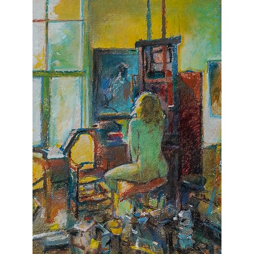 937 - Attributed to Ken Howard RA (1932-2022)
Artist's Studio with female nude
oil pastel, 28 x 22cm, moun... 