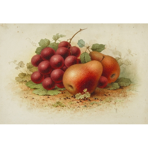 944 - F C Howard (British, early 20th Century)
Still life with fruit (apple, grapes, pears)
watercolours, ... 