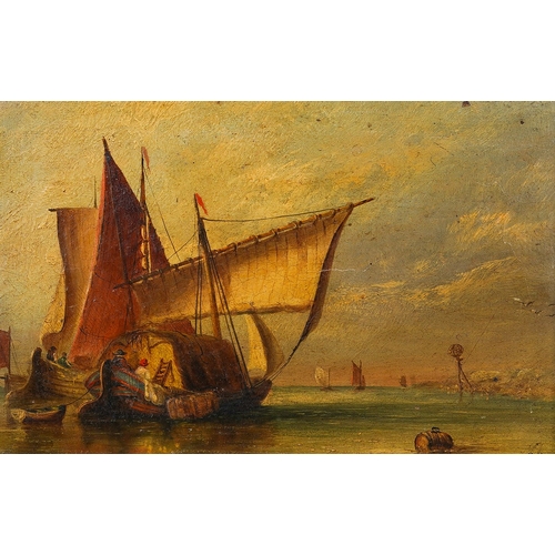 945 - 19th Century School
Fishing Barges going away
oil on board, 14 x 21cm, framed