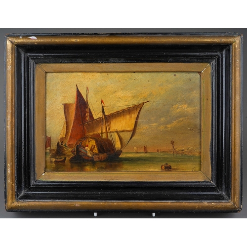 945 - 19th Century School
Fishing Barges going away
oil on board, 14 x 21cm, framed