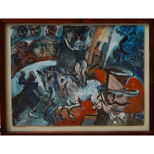 947 - French School (20th Century)
Circus Scene 
gouache, 35 x 45cm, framed and glazed